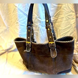 Ugg Australia Brown Suede Sherpa Lined Shoulder Bag